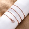 Brass Link Chain Necklaces NJEW-D302-11RG-4