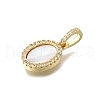 Brass Micro Pave Clear Cubic Zirconia Pendants KK-V010-16G-2