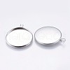 Tarnish Resistant 304 Stainless Steel Pendant Cabochon Settings STAS-I069-37-25MM-2