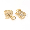 Brass Micro Pave Cubic Zirconia Pendants ZIRC-G167-04G-3