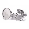 Tarnish Resistant 201 Stainless Steel Cuff Pad Ring Settings STAS-S080-040G-P-5