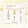 Synthetic Turquoise & Shell & Enamel Heart Pendant & Necklaces & Bracelets Sets SJEW-Q002-05G-1