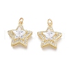 Brass Micro Pave Cubic Zirconia Pendants ZIRC-F114-10-G-1