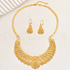 Brass Hollow Teardrop Earrings & Necklaces Sets for Women RH0213-5