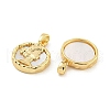 Brass Pave Shell Pendants KK-G490-36G-2