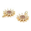 Rack Plating Brass Micro Pave Clear Cubic Zirconia Pendants KK-M253-10G-02-2