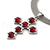 304 Stainless Steel Glass Cross Pendant Necklaces NJEW-G115-02P-2