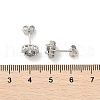 925 Sterling Silver Micro Pave Clear Cubic Zirconia Stud Earrings EJEW-U042-03P-5