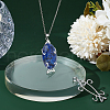 GOMAKERER 2Pcs Rhodium Plated 925 Sterling Silver 4 Claw Prongs Pendant Blank Fish Shape Cabochon Settings FIND-GO0001-72-4