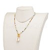 Electroplate Natural Cowrie Shell Pendant Necklaces NJEW-JN03285-6