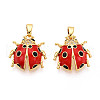 Brass Micro Pave Cubic Zirconia Pendants KK-N257-58G-1