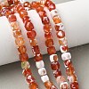 Natural Fire Crackle Agate Beads Strands G-H078-C49-6mm-04-1