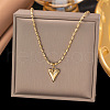 304 Stainless Steel Heart Pendant Necklaces for Women NJEW-Z072-04G-1