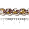 Handmade Gold Sand and Silver Sand Lampwork Flat Round Beads FOIL-C001-02C-4