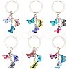 Olycraft 2 Sets Printed Alloy Enamel Keychains KEYC-OC0001-29-1
