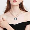 2Pcs Matching Butterfly Pendant Necklaces Set JN1033B-1-5