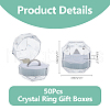 DICOSMETIC 50Pcs Octagonal Transparent Plastic Ring Boxes OBOX-DC0001-02A-2