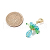 Glass & Acrylic & Shell Pearl Flower Pendant Decorations HJEW-MZ00209-01-3