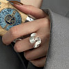 Florence Wind Retro Wave 925 Sterling Silver Cuff Rings for Women FS-WG5B5F1-01-4