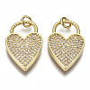 Brass Micro Pave Clear Cubic Zirconia Pendants X-ZIRC-S067-066-NF-1