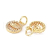 Brass Cubic Zirconia Charms ZIRC-C022-11G-2