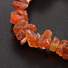 Chips Natural Carnelian Beaded Stretch Bracelets X-BJEW-JB01826-04-2