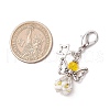 Angel Glass Beaded & Alloy Pendant Decorations HJEW-MZ00192-3
