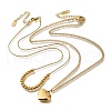 304 Stainless Steel Heart Pendant Necklaces Sets NJEW-H046-02G-3