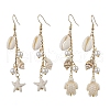 2Pair 304 Stainless Steel Star & Turtle Dangle Earrings EJEW-JE06400-2