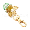 Flower Glass Pendants Decorations HJEW-MZ00248-05-3
