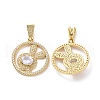 Brass Micro Pave Cubic Zirconia Pendants ZIRC-F134-26G-01-1