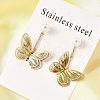 304 Stainless Steel Plastic Imitation Pearl Dangle Stud Earrings EJEW-D308-09G-5
