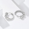 Brass Clear Cubic Zirconia Hoop Earrings EJEW-Q014-07P-5