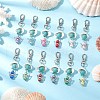 Angel Acrylic & Synthetic Turquoise & Shell Pendant Decorations HJEW-JM03175-01-1