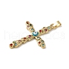 Brass Micro Pave Cubic Zirconia Pendants KK-C058-10G-2