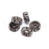 Rondelle Brass Rhinestone Spacer Beads FS-WG29681-12-1