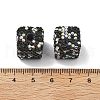 Cube Shape Polymer Clay Rhinestone Beads CLAY-NH0001-08J-3