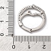 Flat Round Brass Micro Pave Cubic Zirconia Twister Clasps KK-P308-51P-3