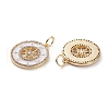 Brass Micro Pave Clear Cubic Zirconia Pendants KK-C100-28G-3