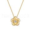 Flower 925 Sterling Silver Micro Pave Clear Cubic Zirconia Pendant Necklaces for Women NJEW-F338-10G-2