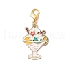 8Pcs Dessert Alloy Enamel Pendant Decorations HJEW-JM03193-4