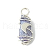 2Pcs Electroplated Natural Quartz Crystal Dyed Copper Wire Wrapped Pendants PALLOY-JF03164-02-3