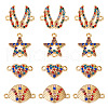  20Pcs 4 Styles Alloy Colorful Rhinestone Connector Charms FIND-TA0003-33-8