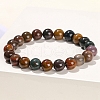 Natural Green Ocean Agate Round Stretch Bracelets for Women PW-WG91270-02-1