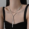 Stainless Steel Snake Chain Slider Lariat Necklaces for Women FS-WG6B247-01-3