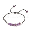 Natural Amethyst Chips Braided Bead Bracelet BJEW-JB08019-09-1