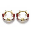 Brass Huggie Hoop Earrings EJEW-S209-06D-2