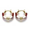 Brass Huggie Hoop Earrings EJEW-S209-06D-2