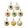 304 Stainless Steel Pave Gemstone Pendants STAS-Q337-18G-1