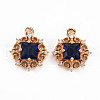 Rack Plating Brass Micro Pave Clear Cubic Zirconia Pendants KK-T060-61G-RS-2